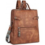 FADEON Leather Laptop Backpack for Women, Designer Ladies Work Travel Computer Backpack with Laptop Compartment