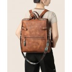 FADEON Leather Laptop Backpack for Women, Designer Ladies Work Travel Computer Backpack with Laptop Compartment