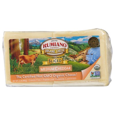 Rumiano Organic Sliced Medium Cheddar, 2 lbs