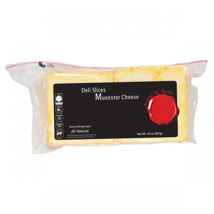 Natural & Kosher Sliced Muenster Cheese, 32 oz