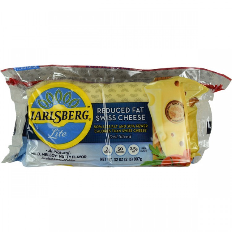 Jarlsberg Lite Sliced Swiss Cheese, 2 lb