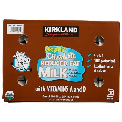 Kirkland Signature Organic 2% Reduced Fat Chocolate Milk, 24 x 8.25 fl oz