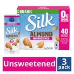 Silk Organic Unsweetened Almondmilk, 3 x 64 fl oz