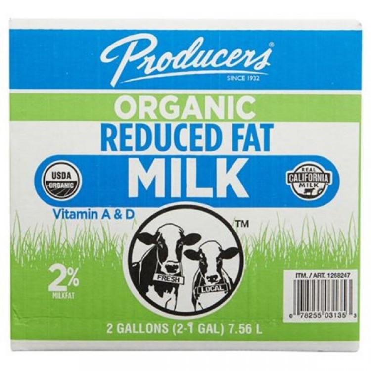 Producers Organic 2% Milk, 2 x 1 gal