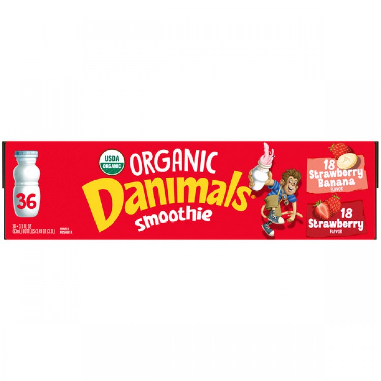 Dannon Danimals Organic Variety Pack Smoothies, 36 x 3.1 oz