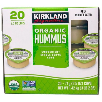 Kirkland Signature Organic Hummus Single Serve Cups, 20 x 2.5 oz