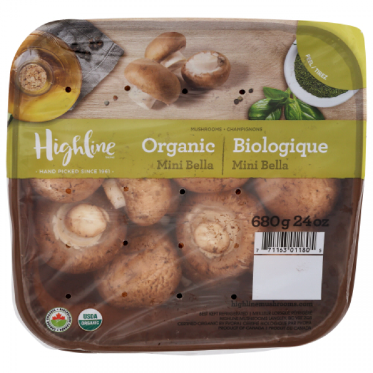 Highline Mushrooms Organic Whole Crimini Mushrooms