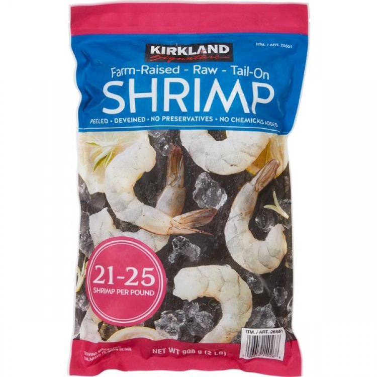 Kirkland Signature Raw Tail-On Shrimp 21-25 ct, 2 lbs