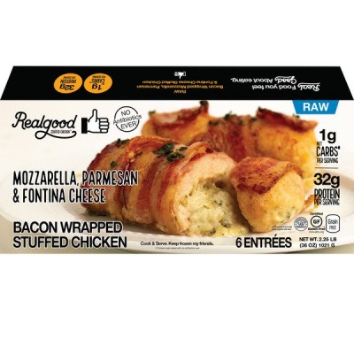 Realgood Bacon Wrapped Stuffed Chicken, 6 ct