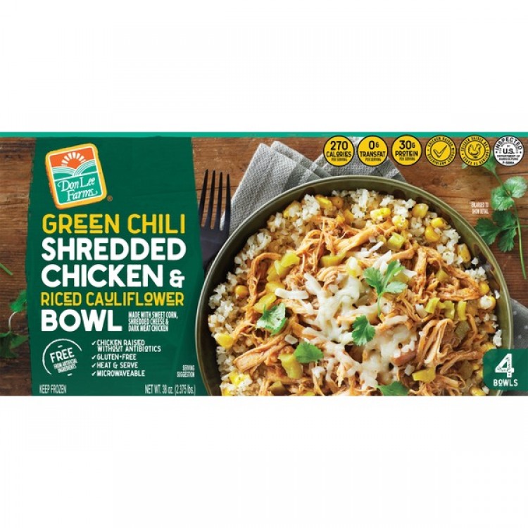 Green Chili Shredded Chicken Rice Bowl, 4 x 9.50 oz