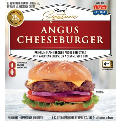 Pierre Signatures Angus Cheeseburger, 8 x 6.2 oz