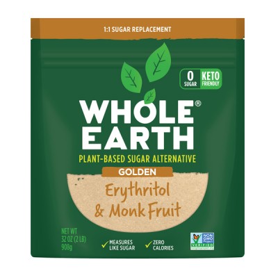 Whole Earth Golden Erythritol & Monkfruit, 2 Lb