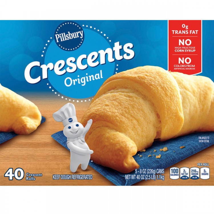 Pillsbury Crescents Original Rolls, 5 / 8 oz Cans, 40 Rolls