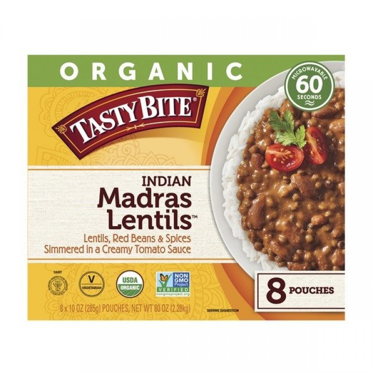 Tasty Bite Organic Madras Lentils, 8 x 10 oz