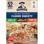 Quaker Instant Oatmeal Variety, 52 ct