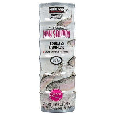 Kirkland Signature Wild Alaskan Pink Salmon, 6 x 6 oz