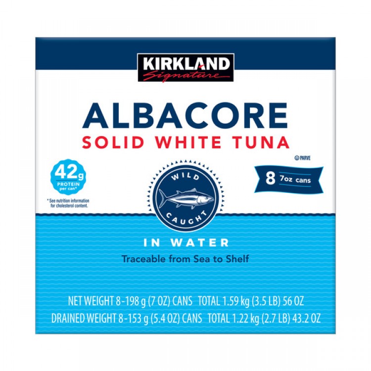 Kirkland Signature Solid White Albacore Tuna, 8 x 7 oz