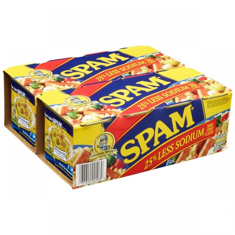 Spam Less-Salt Lunch Meat, 8 x 12 oz