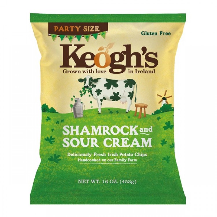 Keogh's Shamrock & Sour Cream Potato Chips, 16 Oz