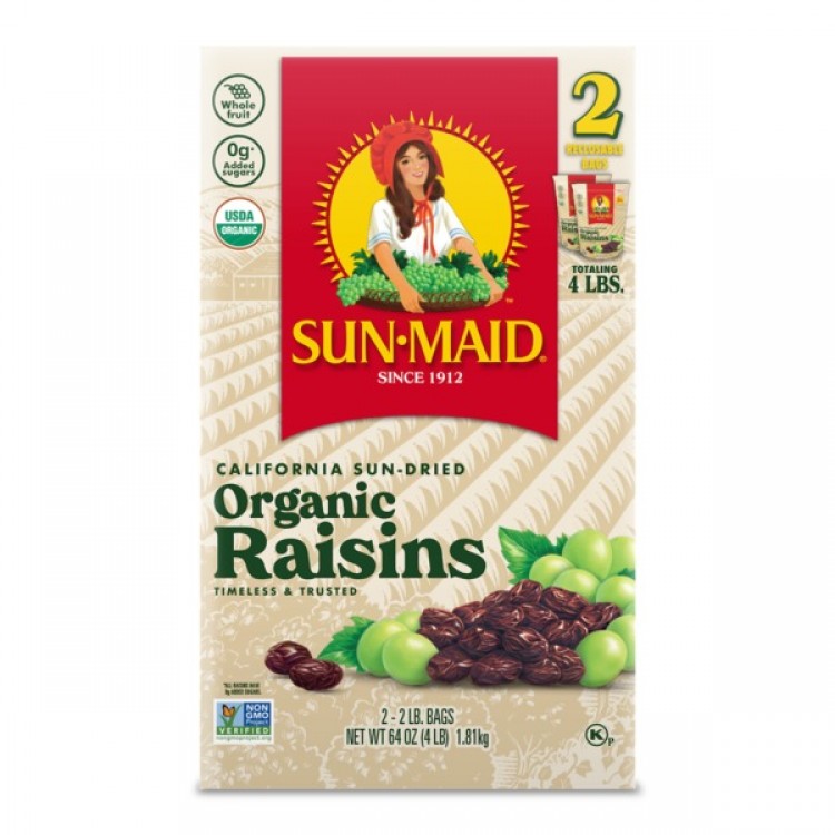 Sun Maid Organic Raisins, 2 x 2 lbs