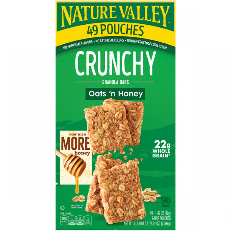 Nature Valley Crunchy Oats 'n Honey Granola Bars, 49 x 1.49 oz