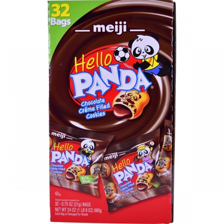 Meiji Hello Panda Chocolate Creme Filled Cookies, 32 x .75 oz