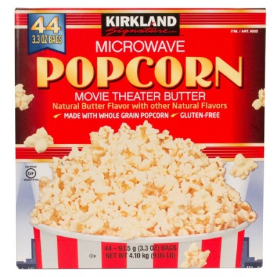 Kirkland Signature Microwave Popcorn Movie Theater Butter, 44 x 3.3 oz