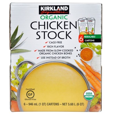 Kirkland Signature Organic Chicken Stock, 6 x 946 ml