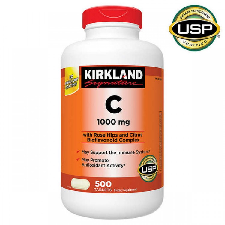 Kirkland Signature Vitamin C with Rose Hips, 1000 mg, 500 ct