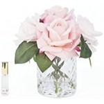 Cote Noire - Herringbone Flower - Mixed Pink Roses - Clear