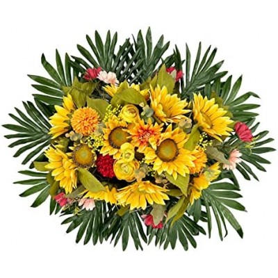 betfe Cemetery Flowers, Sympathy Flowers, Artificial Silk Flowers for Grave, Memorial Flower Arrangements for Decorating Tombs. for Memorial Day, Mother's Day, Father's Day (Saddle_Sunflower)