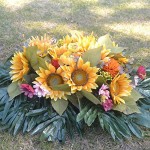 betfe Cemetery Flowers, Sympathy Flowers, Artificial Silk Flowers for Grave, Memorial Flower Arrangements for Decorating Tombs. for Memorial Day, Mother's Day, Father's Day (Saddle_Sunflower)