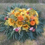 betfe Cemetery Flowers, Sympathy Flowers, Artificial Silk Flowers for Grave, Memorial Flower Arrangements for Decorating Tombs. for Memorial Day, Mother's Day, Father's Day (Saddle_Sunflower)