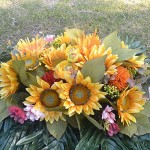 betfe Cemetery Flowers, Sympathy Flowers, Artificial Silk Flowers for Grave, Memorial Flower Arrangements for Decorating Tombs. for Memorial Day, Mother's Day, Father's Day (Saddle_Sunflower)