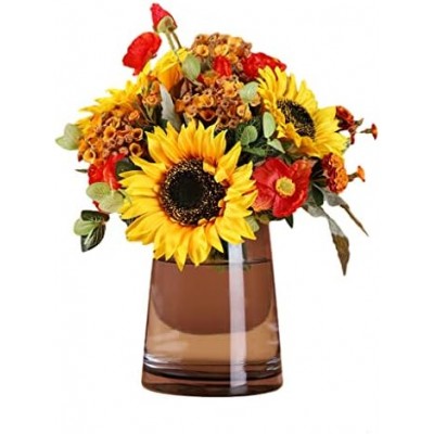 Small Fresh Sunflower Artificial Flower Fake Bouquet Combination Decoration Home Living Room Dining Table Decoration Decorative Flower