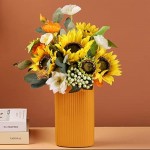 Small Fresh Sunflower Artificial Flower Fake Bouquet Combination Decoration Home Living Room Dining Table Decoration Decorative Flower