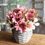 Artificial Flowers with vase, Artificial Flowers in Vase, Fake Flowers Home Flower Arrangement, Balcony, Hallway, Garden, Bedroom, Living Room, Dining Table Decoration Flower (Pink-1)