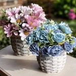 Artificial Flowers with vase, Artificial Flowers in Vase, Fake Flowers Home Flower Arrangement, Balcony, Hallway, Garden, Bedroom, Living Room, Dining Table Decoration Flower (Pink-1)