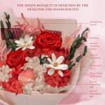 TYL&TYS Preserved Flowers Bouquet,Eternal Flowers with Box,Real Red Rose Bouquets That Last 1-3 Years,Mothers Day Birthday Gifts for Mom Wife Girlfriend,Room Decorations