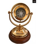 Nautical-Mart 5" Brass Plated Gimbaled Brass Compass with Stand - Display Piece