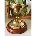 Nautical-Mart 5" Brass Plated Gimbaled Brass Compass with Stand - Display Piece