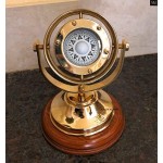 Nautical-Mart 5" Brass Plated Gimbaled Brass Compass with Stand - Display Piece