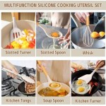 Kitchen Utensil Set Silicone Cooking Utensils Umite Chef 24 pcs Kitchen Utensils Tools Wooden Handle Spoons Silicone Utensil Set Spatulas Set Cookware Turner Tongs Whisk Kitchen Gadgets with Holder