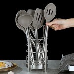 Berglander Kitchen Utensils Set 38 Pieces Non-Stick Silicone Cooking Utensils Set, Kitchen Tools Set, Spoon Spatula Set with Sturdy Stainless Steel Utensil Holder, Dishwasher Safe