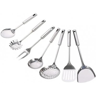 UPKOCH 7pcs Cooking Utensils Set Stainless Steel Kitchenware Cooking Soup Ladle Shovel Strainer Cooking Tool for Kitchen