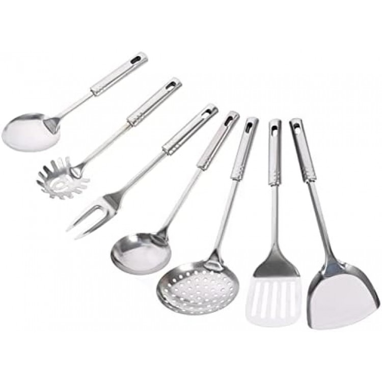 UPKOCH 7pcs Cooking Utensils Set Stainless Steel Kitchenware Cooking Soup Ladle Shovel Strainer Cooking Tool for Kitchen