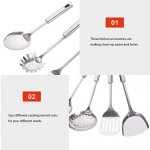 UPKOCH 7pcs Cooking Utensils Set Stainless Steel Kitchenware Cooking Soup Ladle Shovel Strainer Cooking Tool for Kitchen