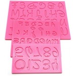 AK ART KITCHENWARE 3PCS Number and Alphabet Silicone Fondant Mold for Decorating Cake Cupcake Cookie Moulds Pastry DIY Bakery Tools SM-831 Pink