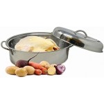 Prima Kitchenware New 32cm Stainless Steel Roasting Tray Pan Oval Set with Removable Rack Cooking Baking Sturdy Handles