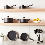 Amazon Basics Non-Stick Cookware Set, Pots, Pans and Utensils - 15-Piece Set